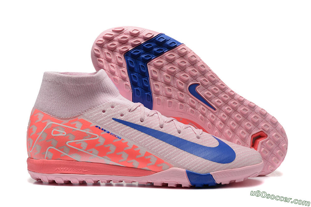 Nike Air Zoom Mercurial Superfly 10 Elite TF Artificial Turf Soccer Shoes - Pink/Blue/White 1