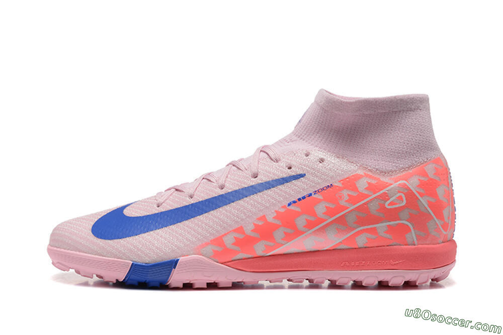 Nike Air Zoom Mercurial Superfly 10 Elite TF Artificial Turf Soccer Shoes - Pink/Blue/White 2