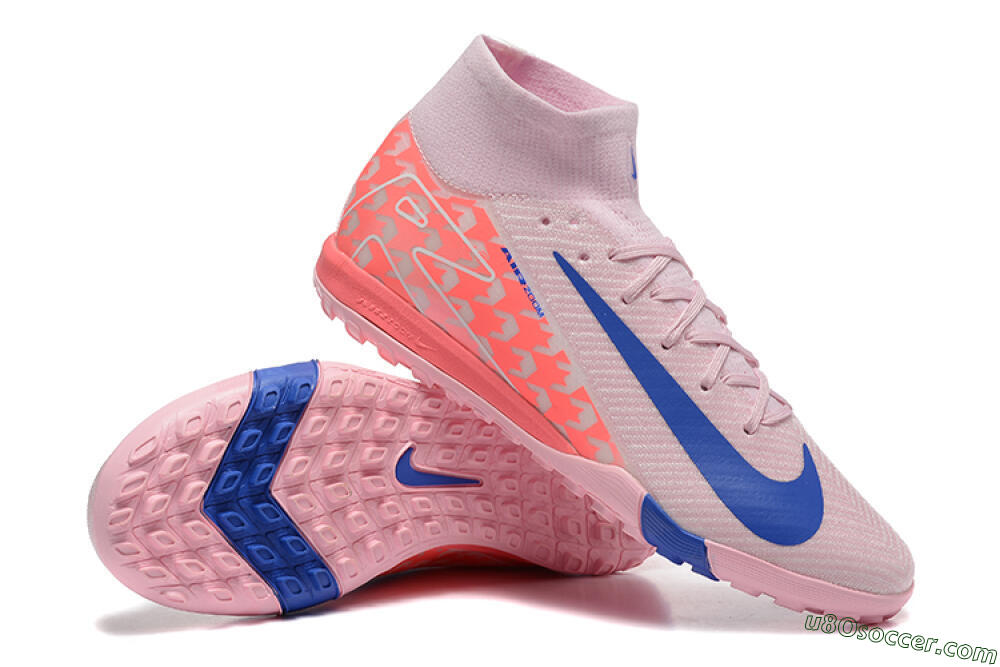 Nike Air Zoom Mercurial Superfly 10 Elite TF Artificial Turf Soccer Shoes - Pink/Blue/White 4