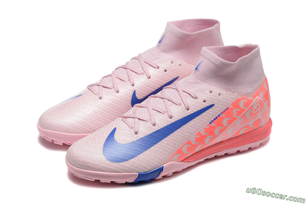 Nike Air Zoom Mercurial Superfly 10 Elite TF Artificial Turf Soccer Shoes - Pink/Blue/White 5