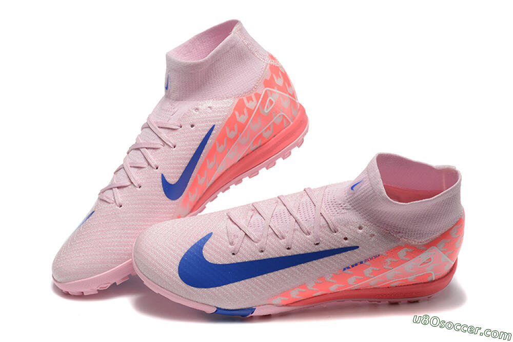 Nike Air Zoom Mercurial Superfly 10 Elite TF Artificial Turf Soccer Shoes - Pink/Blue/White 6