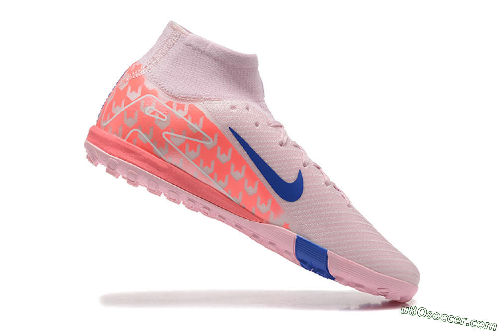 Nike Air Zoom Mercurial Superfly 10 Elite TF Artificial Turf Soccer Shoes - Pink/Blue/White 7