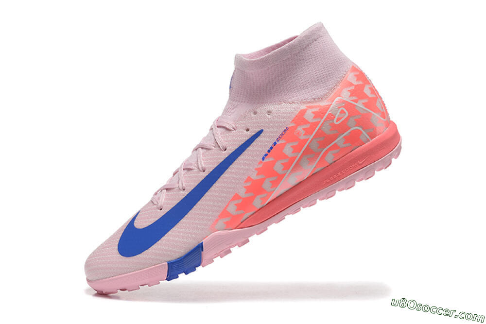 Nike Air Zoom Mercurial Superfly 10 Elite TF Artificial Turf Soccer Shoes - Pink/Blue/White 8