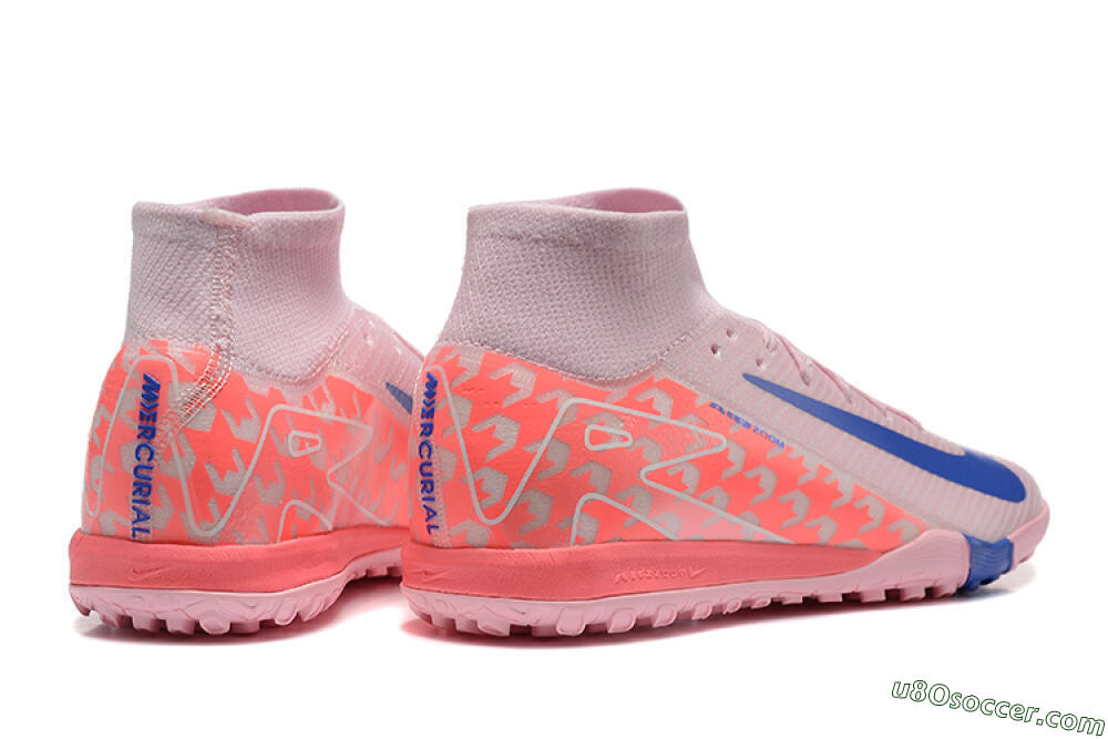 Nike Air Zoom Mercurial Superfly 10 Elite TF Artificial Turf Soccer Shoes - Pink/Blue/White 9