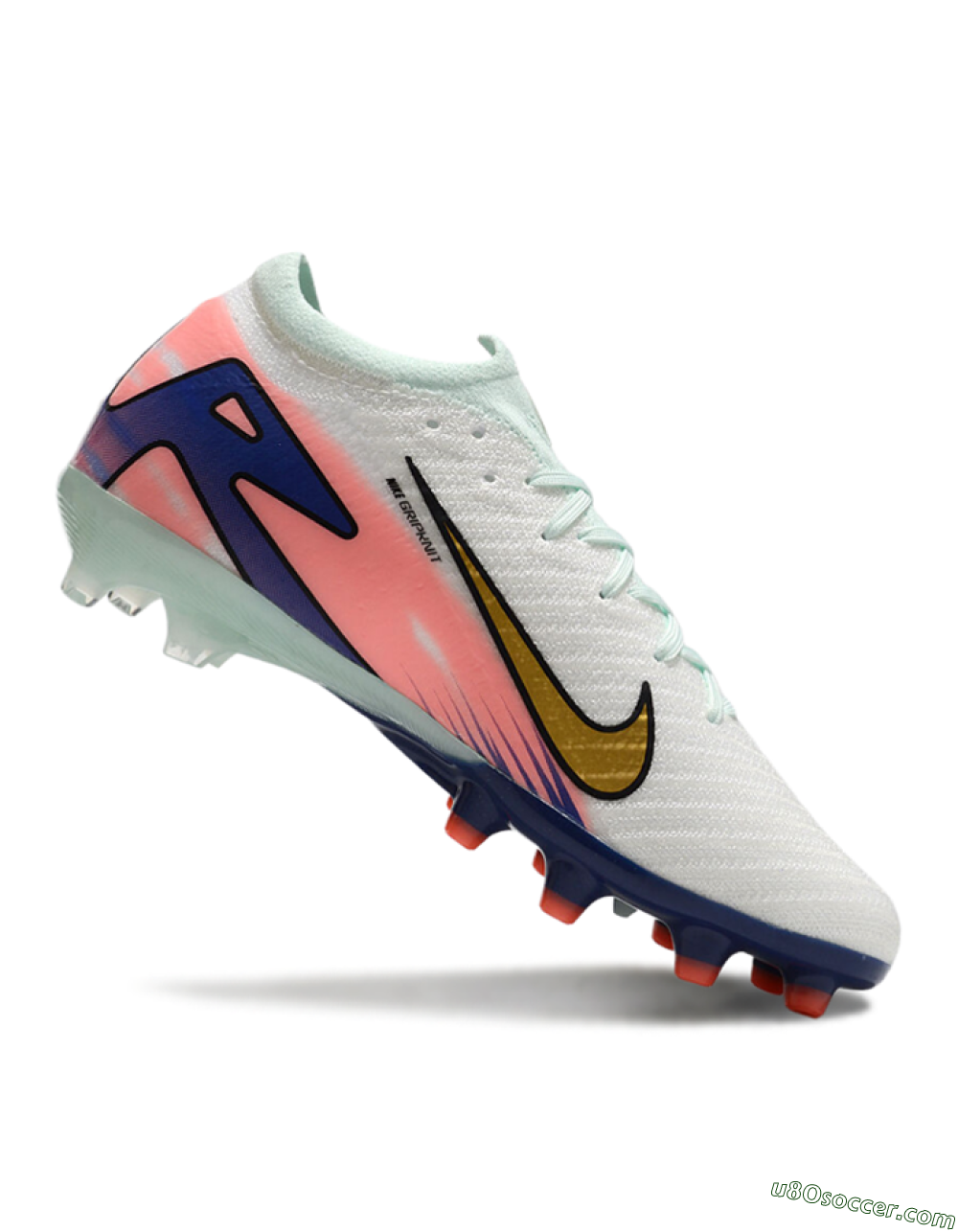 Nike Air Zoom Mercurial Vapor 16 Elite AG Artificial Grass Soccer Cleats - Jade/Gold/Blue 4
