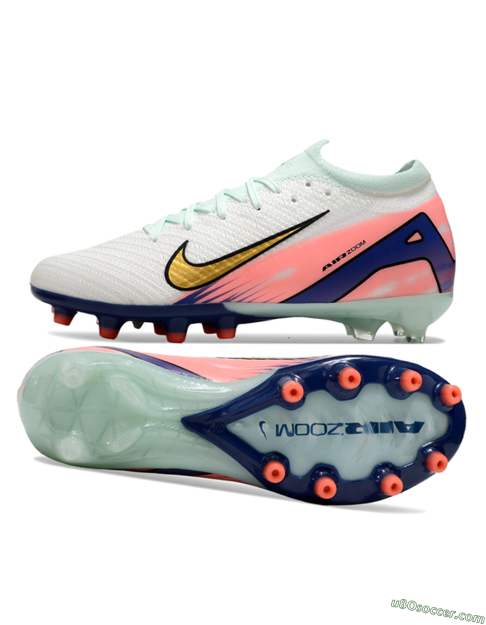 Nike Air Zoom Mercurial Vapor 16 Elite AG Artificial Grass Soccer Cleats - Jade/Gold/Blue 0