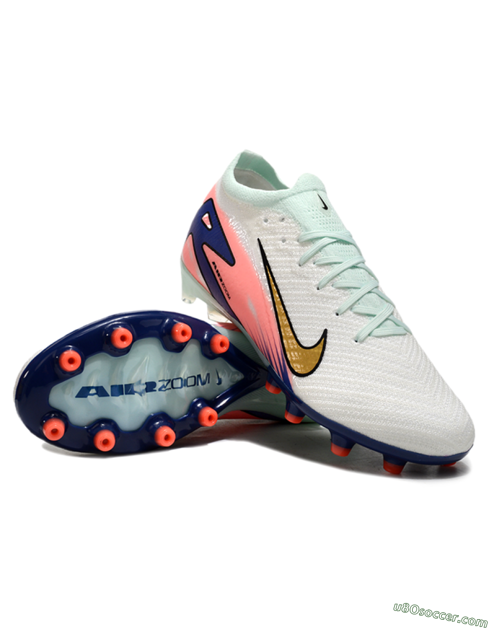 Nike Air Zoom Mercurial Vapor 16 Elite AG Artificial Grass Soccer Cleats - Jade/Gold/Blue 3