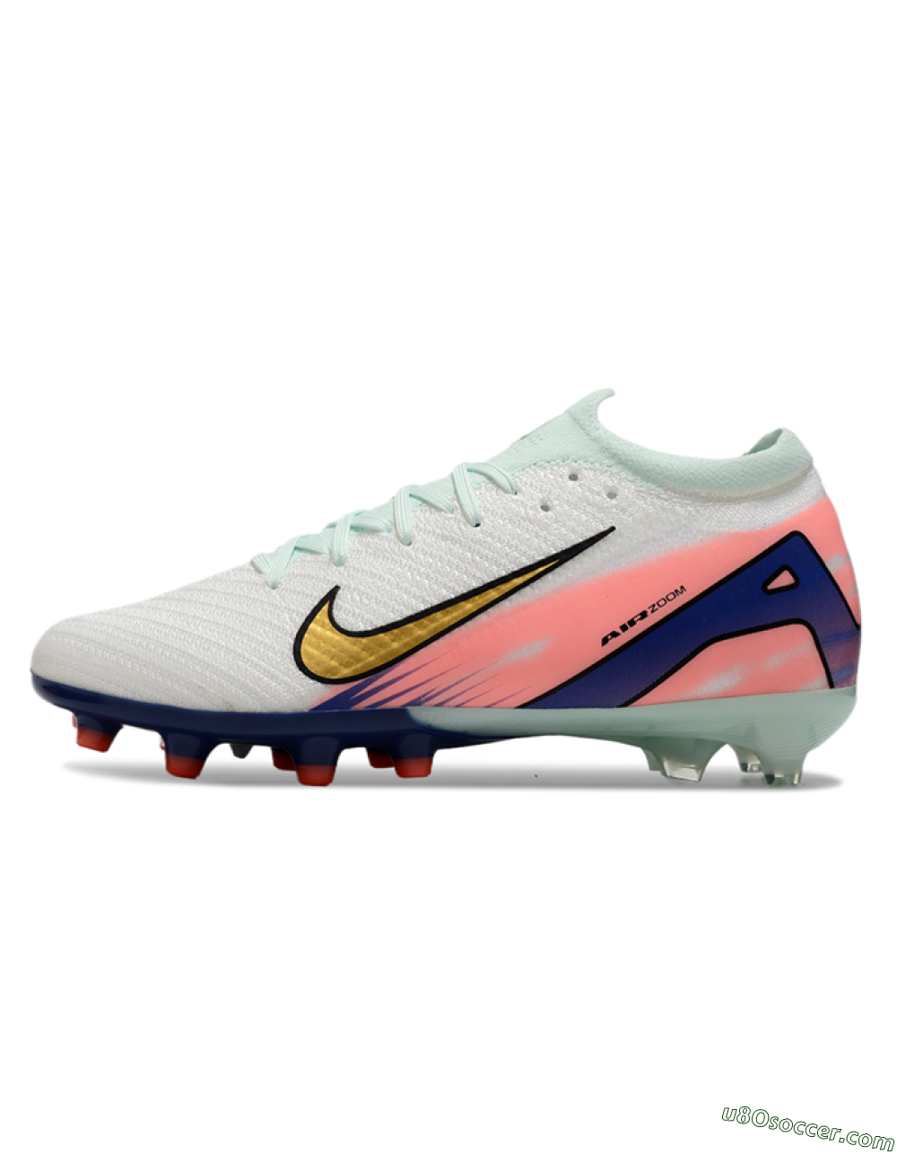 Nike Air Zoom Mercurial Vapor 16 Elite AG Artificial Grass Soccer Cleats - Jade/Gold/Blue 2