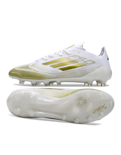 Adidas F50 Elite AG Artificial Grass Soccer Cleats - White/Gold