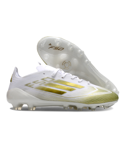 Adidas F50 Elite AG Artificial Grass Soccer Cleats - White/Gold