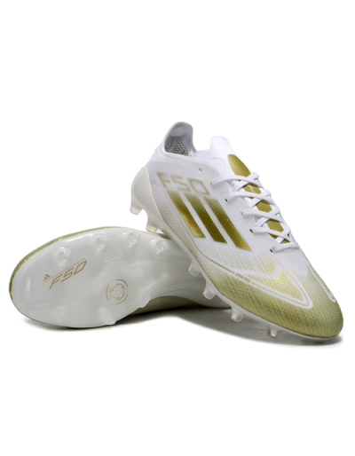 Adidas F50 Elite AG Artificial Grass Soccer Cleats - White/Gold