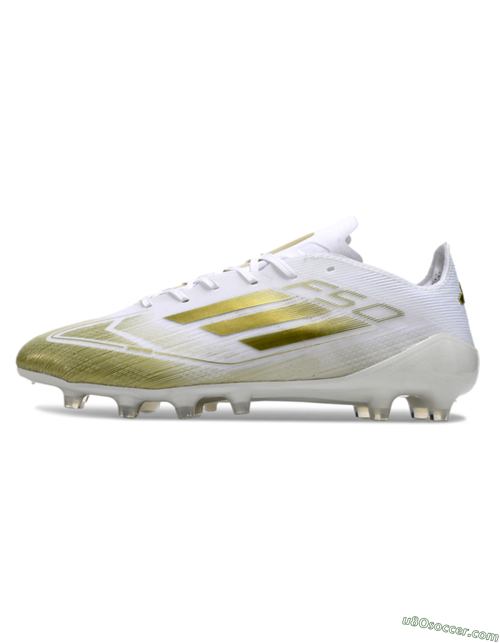 Adidas F50 Elite AG Artificial Grass Soccer Cleats - White/Gold 2