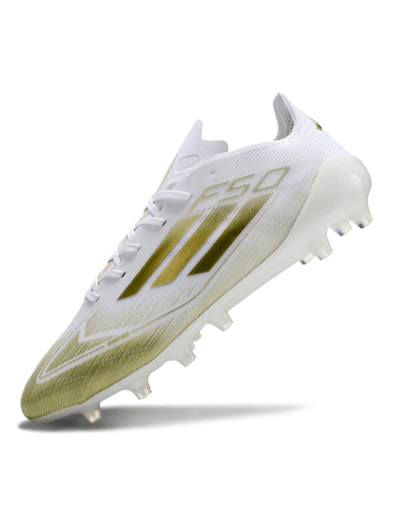 Adidas F50 Elite AG Artificial Grass Soccer Cleats - White/Gold