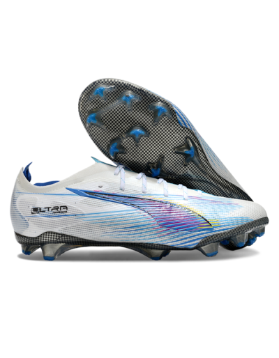 Puma Ultra Ultimate FG Firm Ground Soccer Cleats - Beige/Blue/Yellow