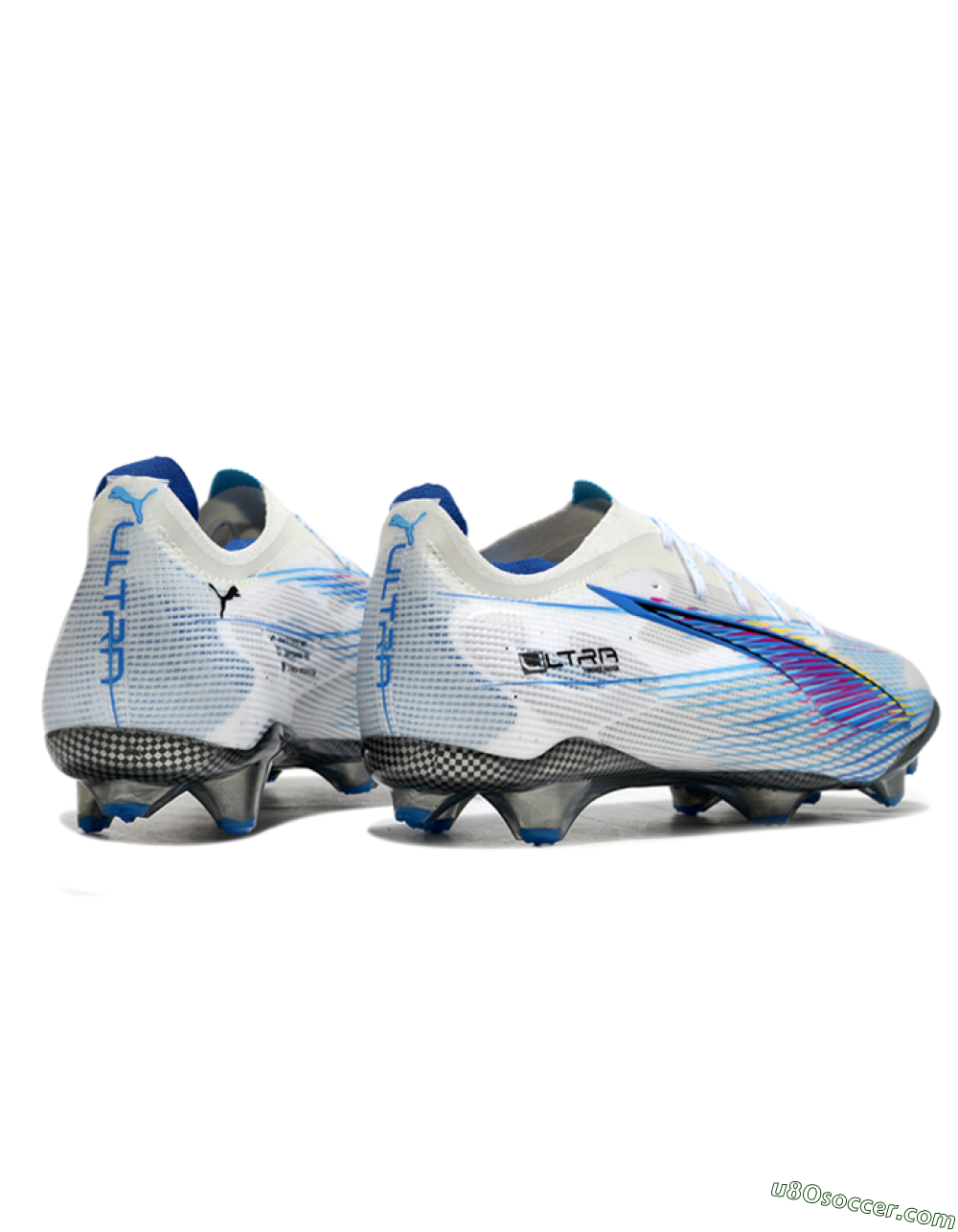 Puma Ultra Ultimate FG Firm Ground Soccer Cleats - Beige/Blue/Yellow 6