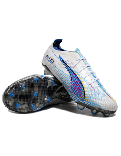 Puma Ultra Ultimate FG Firm Ground Soccer Cleats - Beige/Blue/Yellow