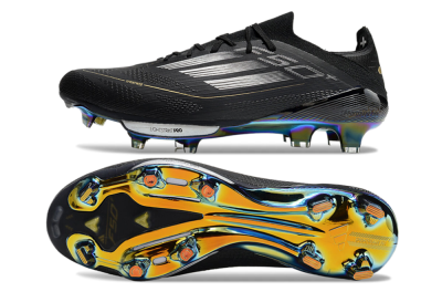 Adidas F50+ Lightstrike Pro Elite FG Firm Ground Soccer Cleats - Black/Silver/Gold