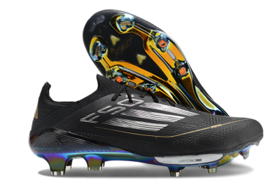 Adidas F50+ Lightstrike Pro Elite FG Firm Ground Soccer Cleats - Black/Silver/Gold