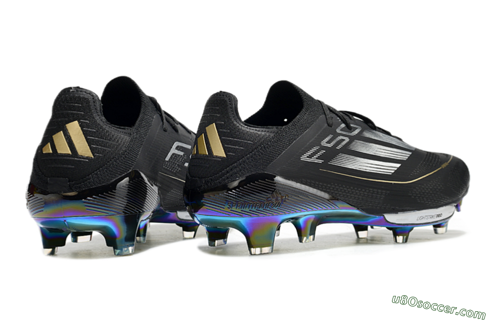 Adidas F50+ Lightstrike Pro Elite FG Firm Ground Soccer Cleats - Black/Silver/Gold 6