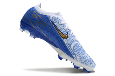 Nike Air Zoom Mercurial Vapor 16 Elite FG Firm Ground Soccer Cleats - White/Blue/Gold