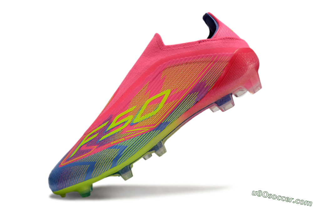 Adidas F50 Elite Laceless FG Firm Ground Soccer Cleats - Pink/Blue/Yellow 6