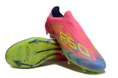 Adidas F50 Elite Laceless FG Firm Ground Soccer Cleats - Pink/Blue/Yellow