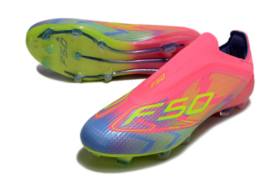 Adidas F50 Elite Laceless FG Firm Ground Soccer Cleats - Pink/Blue/Yellow