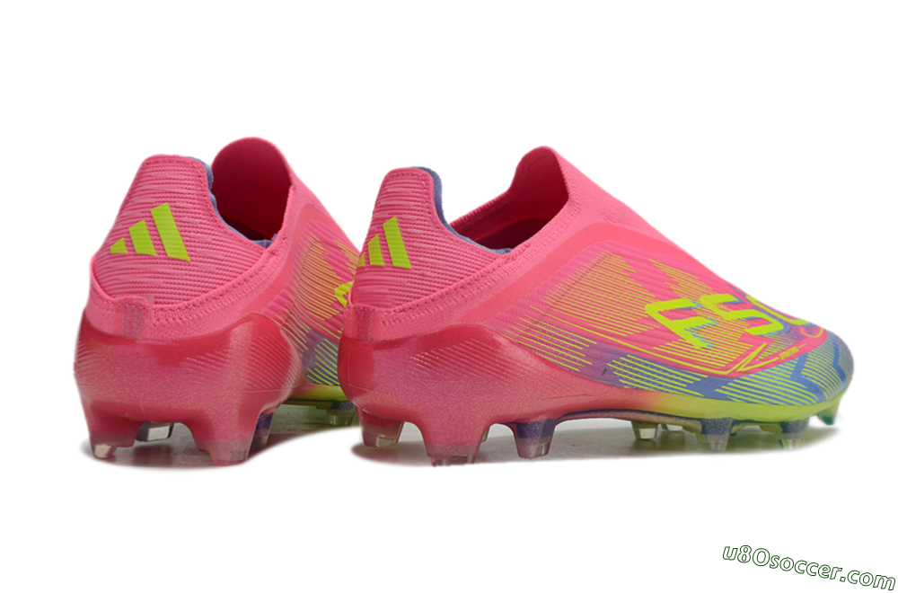 Adidas F50 Elite Laceless FG Firm Ground Soccer Cleats - Pink/Blue/Yellow 7