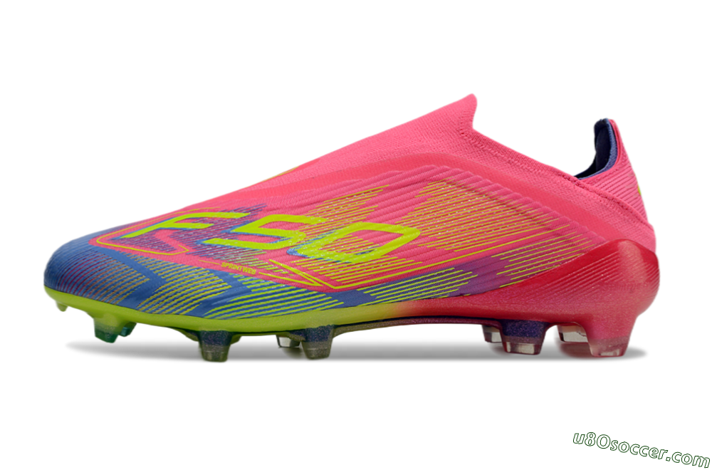 Adidas F50 Elite Laceless FG Firm Ground Soccer Cleats - Pink/Blue/Yellow 2
