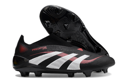 Adidas Predator Elite Laceless FG Firm Ground Soccer Cleats - Black/Red/White