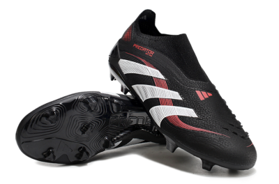 Adidas Predator Elite Laceless FG Firm Ground Soccer Cleats - Black/Red/White