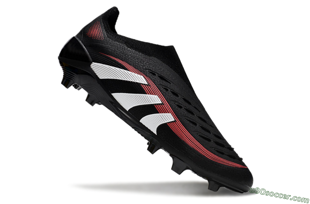 Adidas Predator Elite Laceless FG Firm Ground Soccer Cleats - Black/Red/White 4