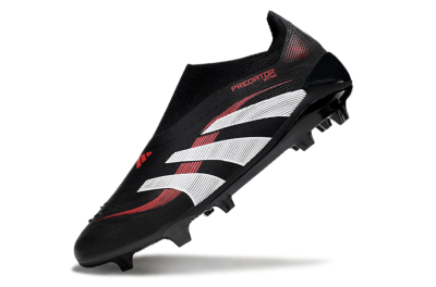 Adidas Predator Elite Laceless FG Firm Ground Soccer Cleats - Black/Red/White