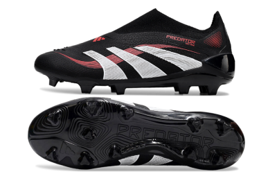 Adidas Predator Elite Laceless FG Firm Ground Soccer Cleats - Black/Red/White