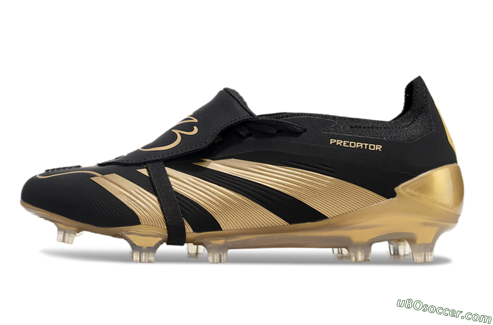Adidas Predator Elite Foldover Tongue FG Firm Ground Soccer Cleats - Black/Gold 2