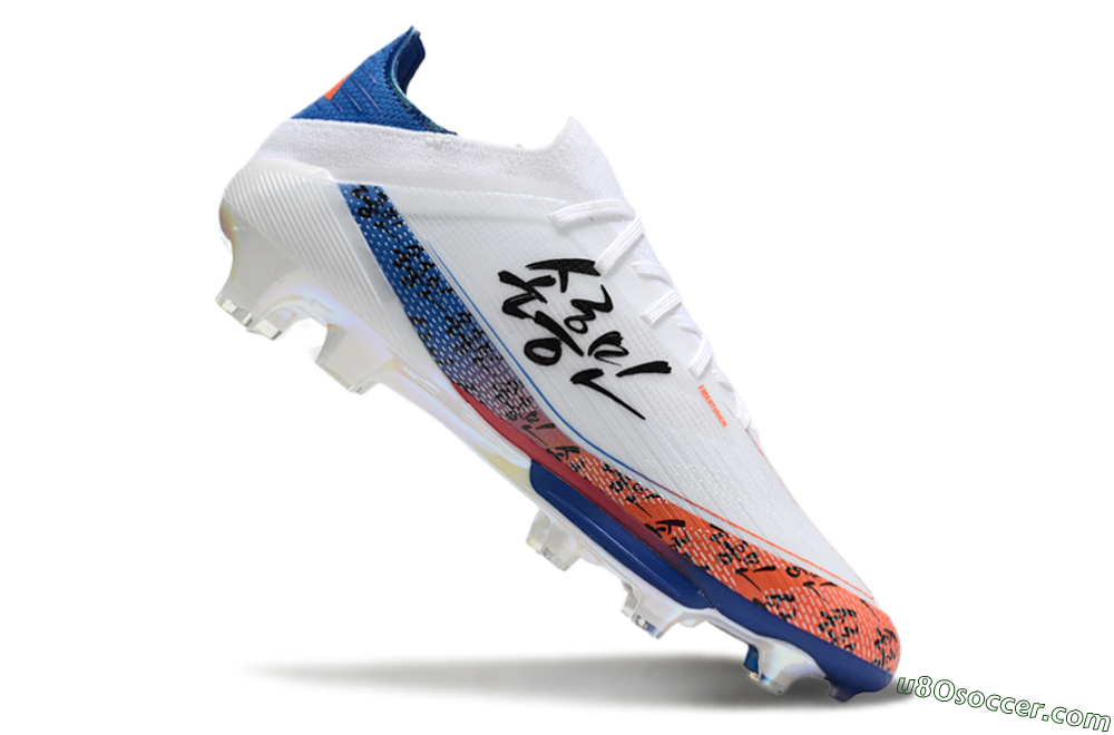Adidas F50 Elite Lightstrike Pro FG Firm Ground Soccer Cleats - White/Orange/Blue 4