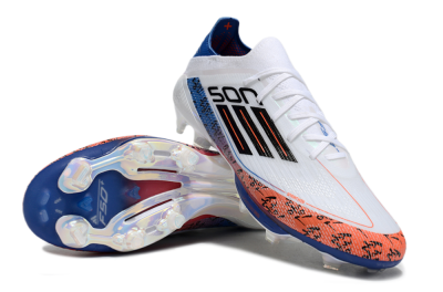 Adidas F50 Elite Lightstrike Pro FG Firm Ground Soccer Cleats - White/Orange/Blue