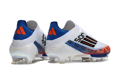 Adidas F50 Elite Lightstrike Pro FG Firm Ground Soccer Cleats - White/Orange/Blue