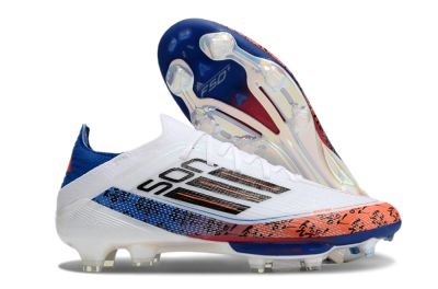 Adidas F50 Elite Lightstrike Pro FG Firm Ground Soccer Cleats - White/Orange/Blue