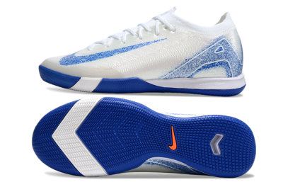 Nike Air Zoom Mercurial Vapor 16 Elite IC Indoor & Futsal Soccer Shoes - Beige/Blue/White