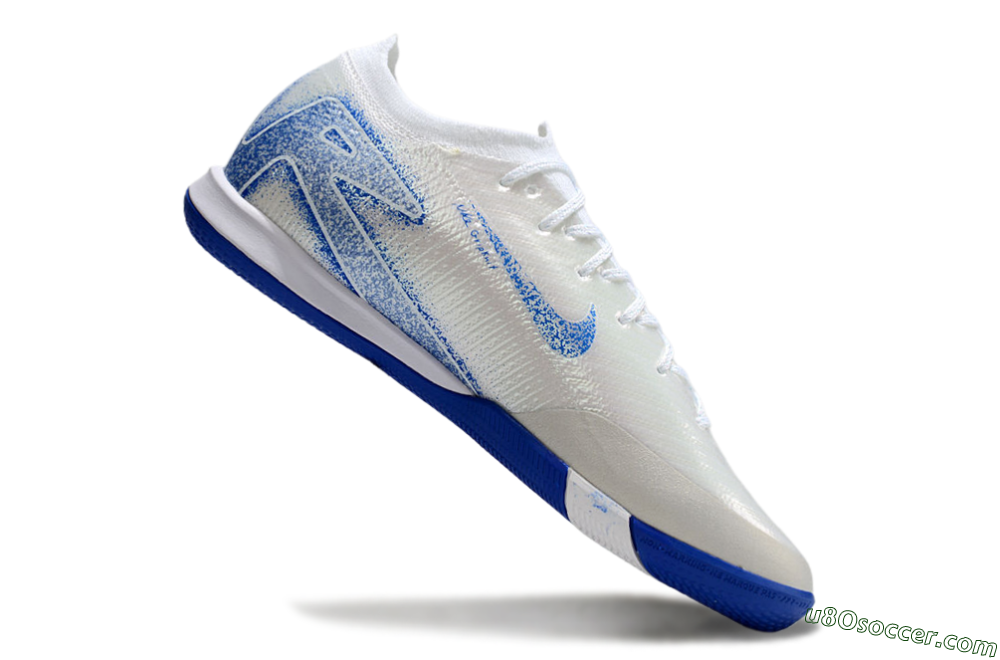 Nike Air Zoom Mercurial Vapor 16 Elite IC Indoor & Futsal Soccer Shoes - Beige/Blue/White 4