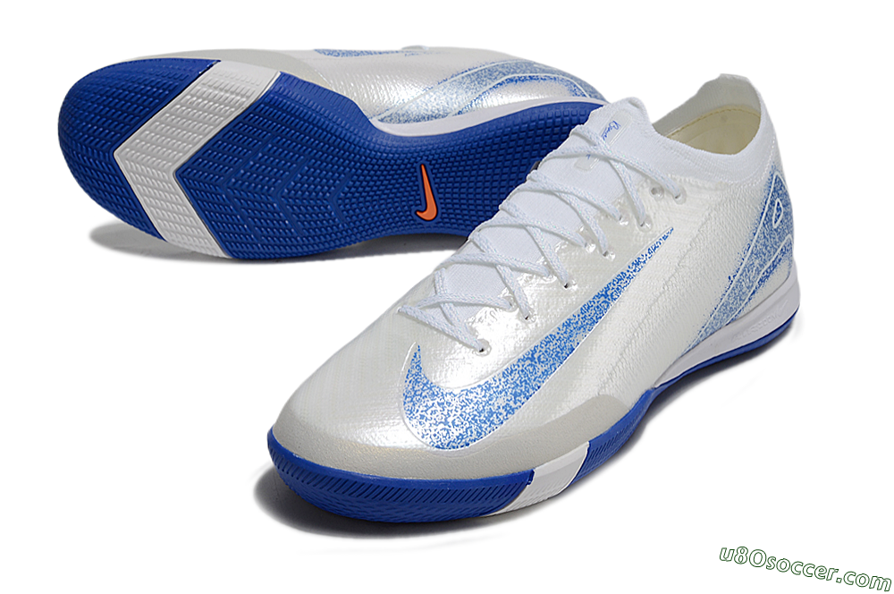 Nike Air Zoom Mercurial Vapor 16 Elite IC Indoor & Futsal Soccer Shoes - Beige/Blue/White 3