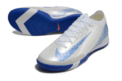Nike Air Zoom Mercurial Vapor 16 Elite IC Indoor & Futsal Soccer Shoes - Beige/Blue/White