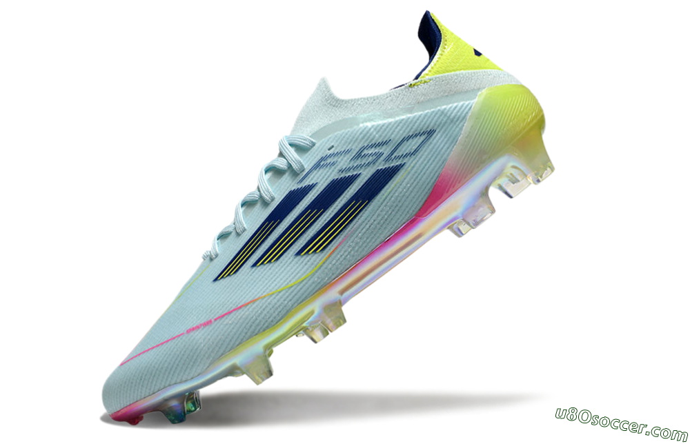 Adidas F50 Elite FG Firm Ground Soccer Cleats - Jade/Blue/Gold/Pink 5