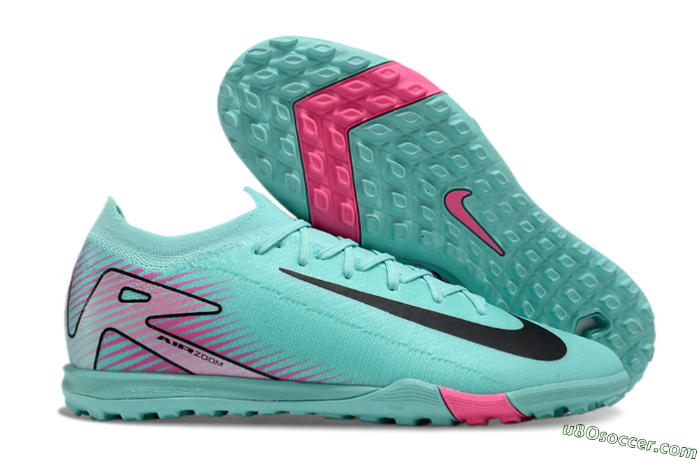 Nike Air Zoom Mercurial Vapor 16 Elite TF Artificial Turf Soccer Shoes - Jade/Black/Pink 1