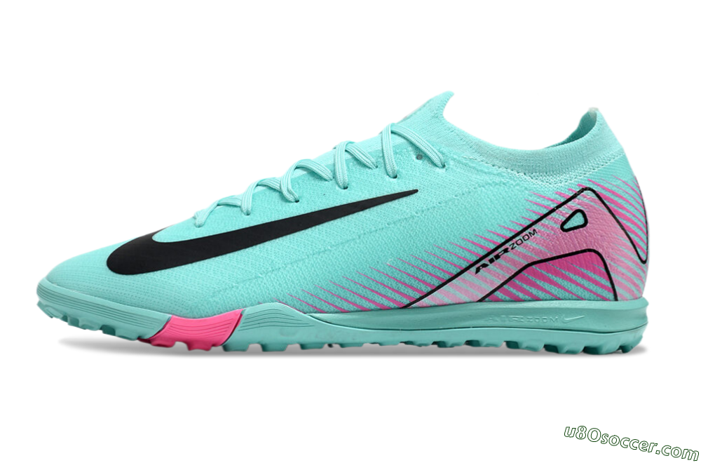 Nike Air Zoom Mercurial Vapor 16 Elite TF Artificial Turf Soccer Shoes - Jade/Black/Pink 2