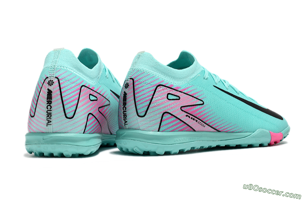 Nike Air Zoom Mercurial Vapor 16 Elite TF Artificial Turf Soccer Shoes - Jade/Black/Pink 6
