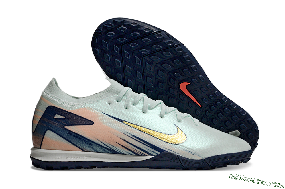 Nike Air Zoom Mercurial Vapor 16 Elite TF Artificial Turf Soccer Shoes - Jade/Gold/Blue 1