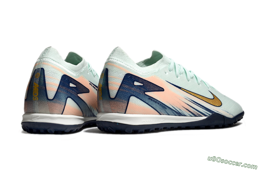 Nike Air Zoom Mercurial Vapor 16 Elite TF Artificial Turf Soccer Shoes - Jade/Gold/Blue 6