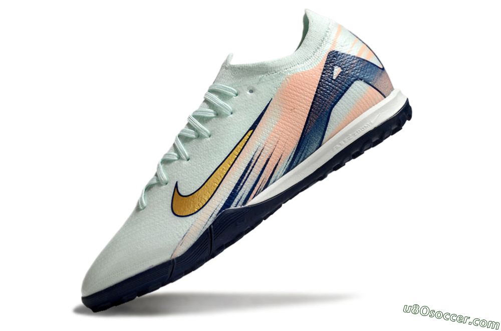 Nike Air Zoom Mercurial Vapor 16 Elite TF Artificial Turf Soccer Shoes - Jade/Gold/Blue 5